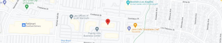 Map showing streets and locations in Los Angeles.